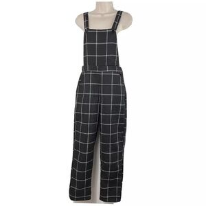 Forever 21 Black Windowpane Plaid Jumpsuit